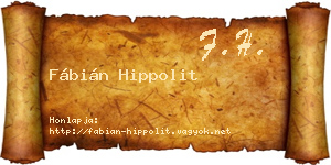 Fábián Hippolit névjegykártya
